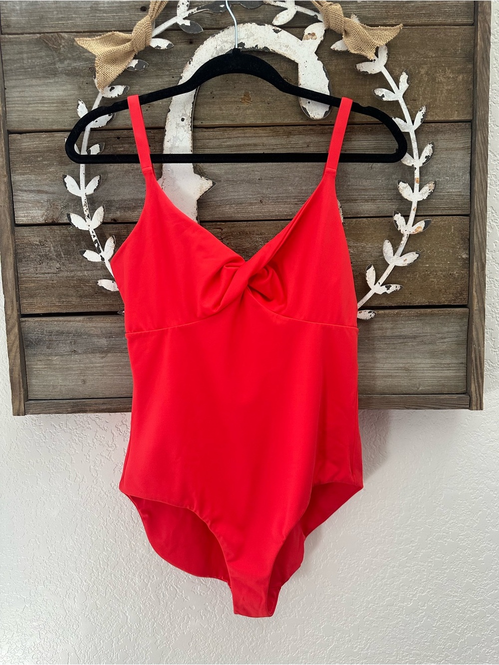 Lafayette 148 New York Red One-Piece with Twist Front Tie back size M